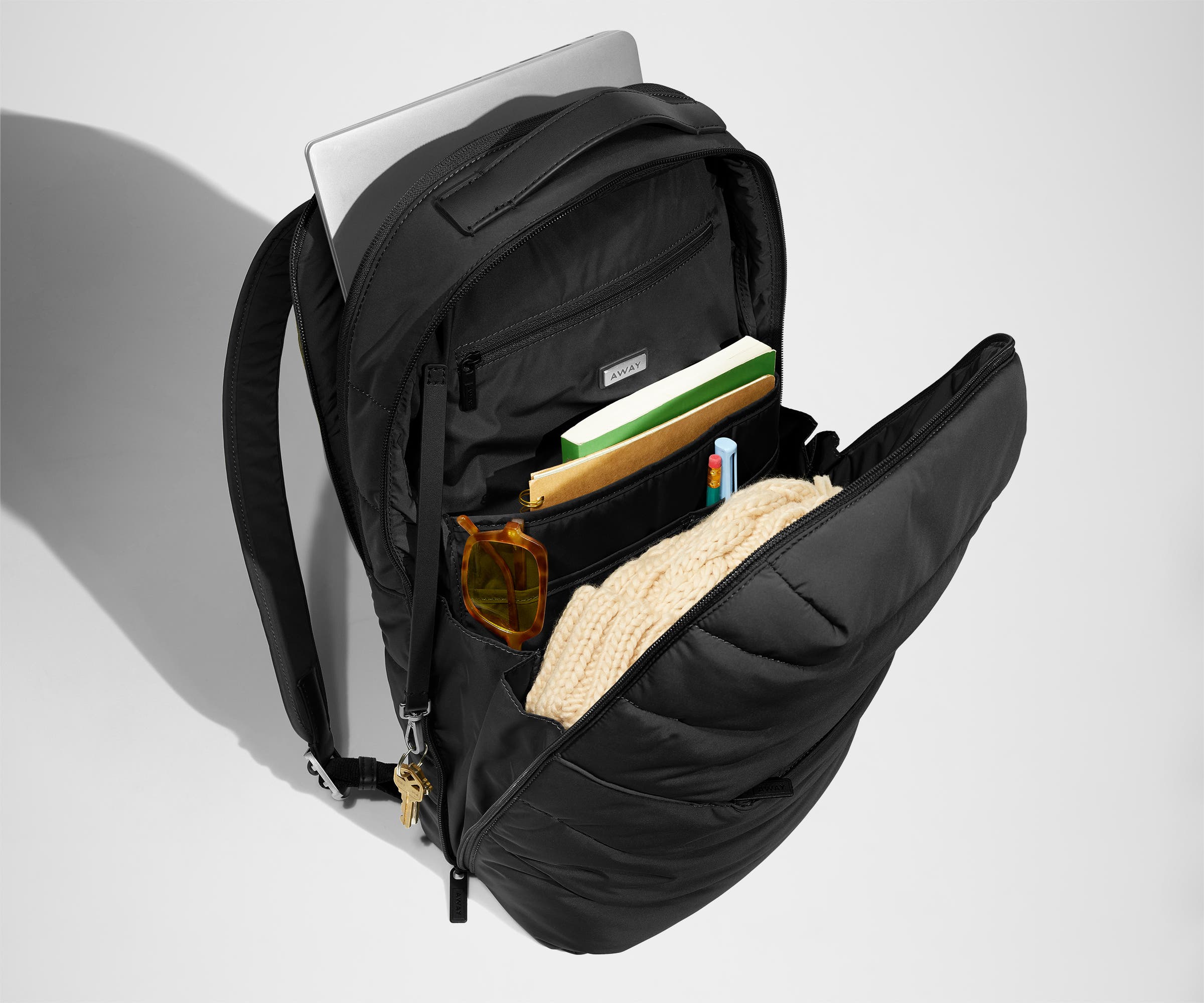 The Quilted Everywhere Zip Backpack in Jet Black - Image 4